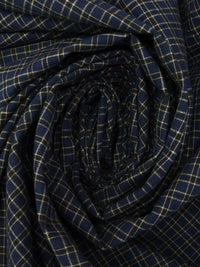 Dark Navy/Black/Beige 100% Cotton Small Plaid Weave Yarn-Dyed Shirting 45W