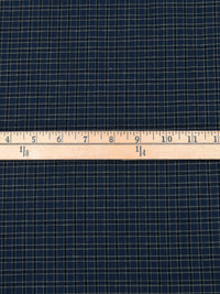 Dark Navy/Black/Beige 100% Cotton Small Plaid Weave Yarn-Dyed Shirting 45W