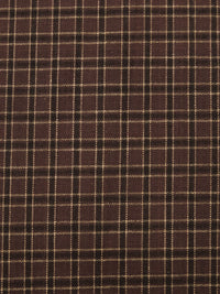 Chocolate/Black/Pale Brown 100% Cotton Small Plaid Weave Yarn-Dyed Shirting 45W