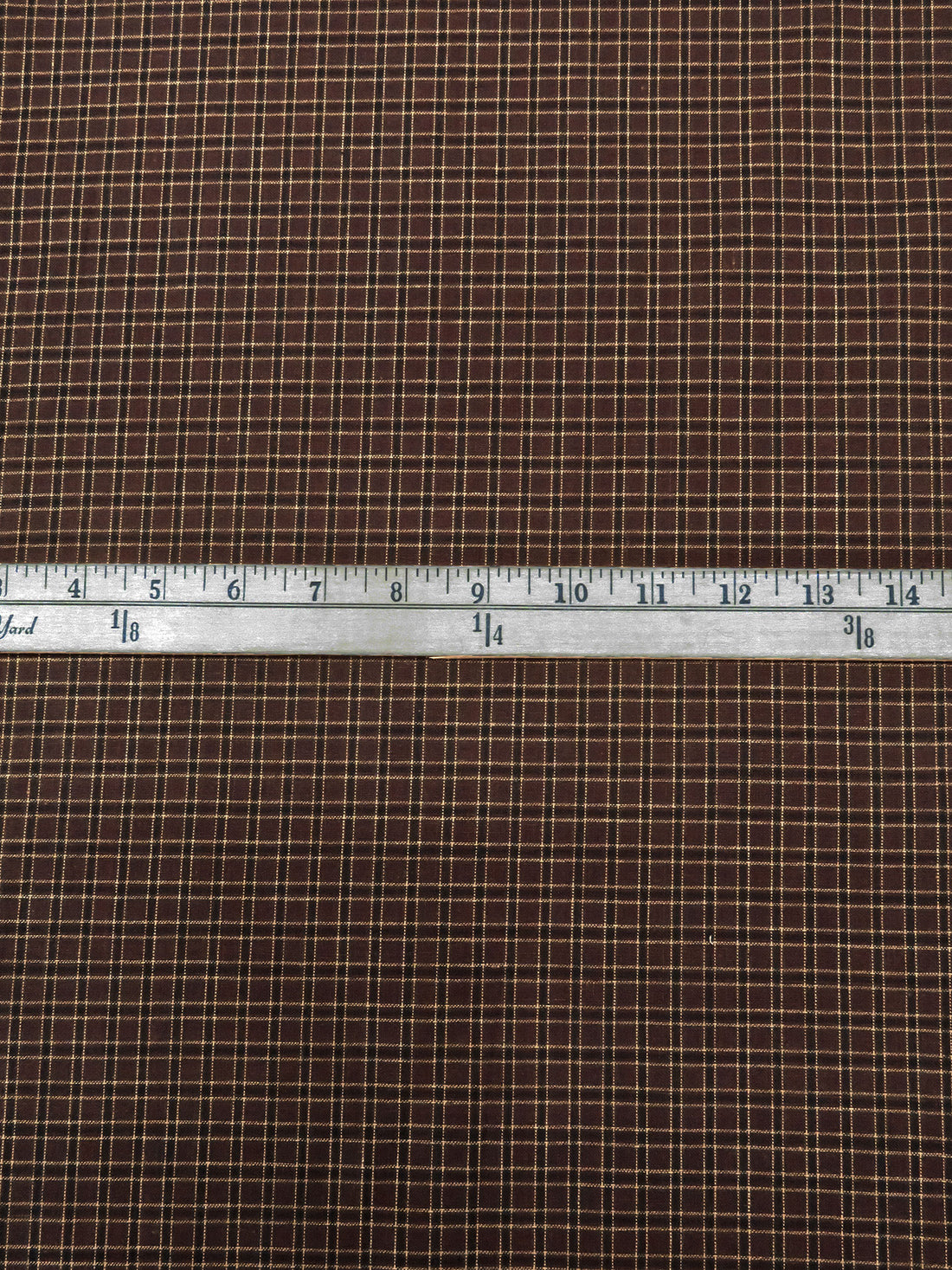 Chocolate/Black/Pale Brown 100% Cotton Small Plaid Weave Yarn-Dyed Shirting 45W