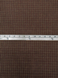 Chocolate/Black/Pale Brown 100% Cotton Small Plaid Weave Yarn-Dyed Shirting 45W
