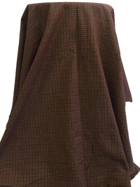 Chocolate/Black/Pale Brown 100% Cotton Small Plaid Weave Yarn-Dyed Shirting 45W