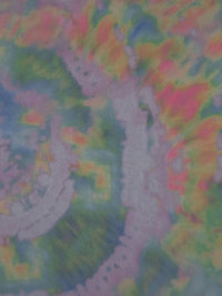 Old Lavender/Deep Puce/Queen Blue/Multi Polyester/Lycra Tie-Dye Look Print Stretch Satin - NY Designer - 53W