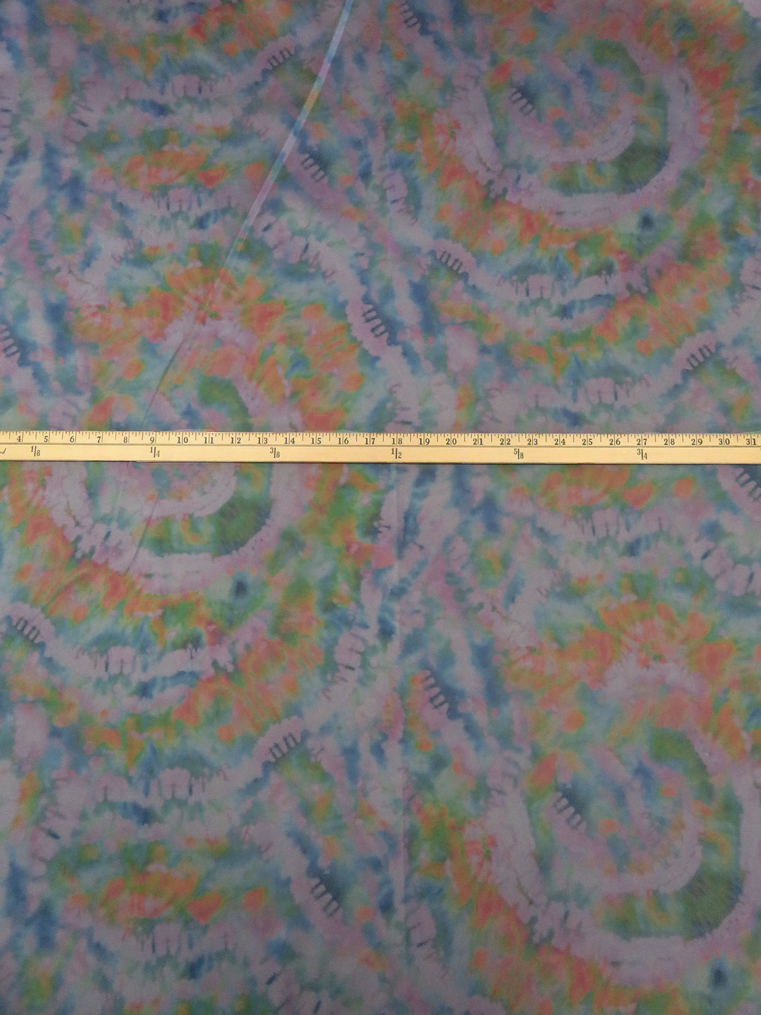 Old Lavender/Deep Puce/Queen Blue/Multi Polyester/Lycra Tie-Dye Look Print Stretch Satin - NY Designer - 53W