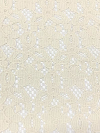 White Coffee 100% Polyester Corded Floral Weave Lace 43W