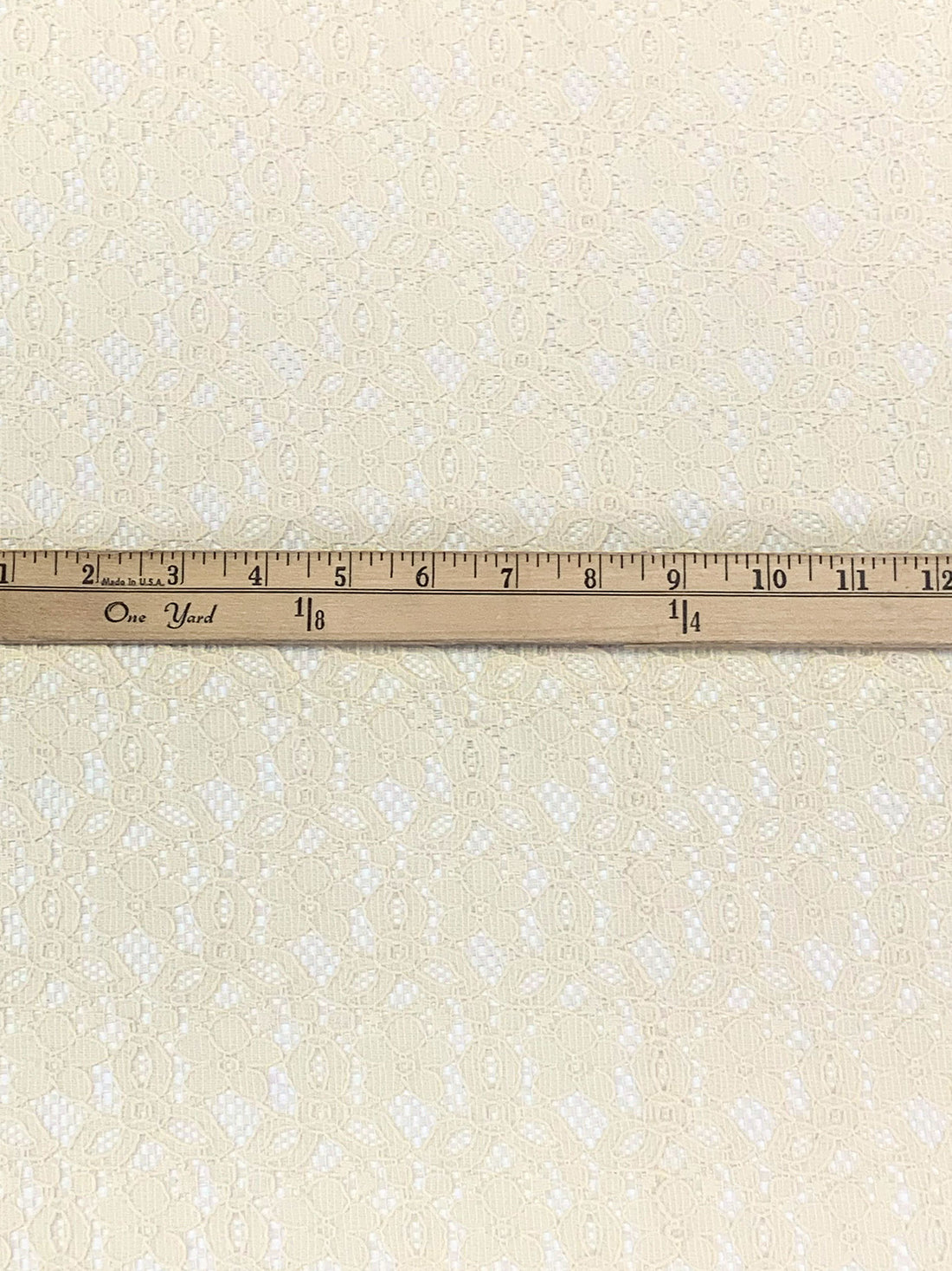 White Coffee 100% Polyester Corded Floral Weave Lace 43W