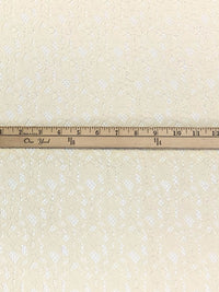 White Coffee 100% Polyester Corded Floral Weave Lace 43W