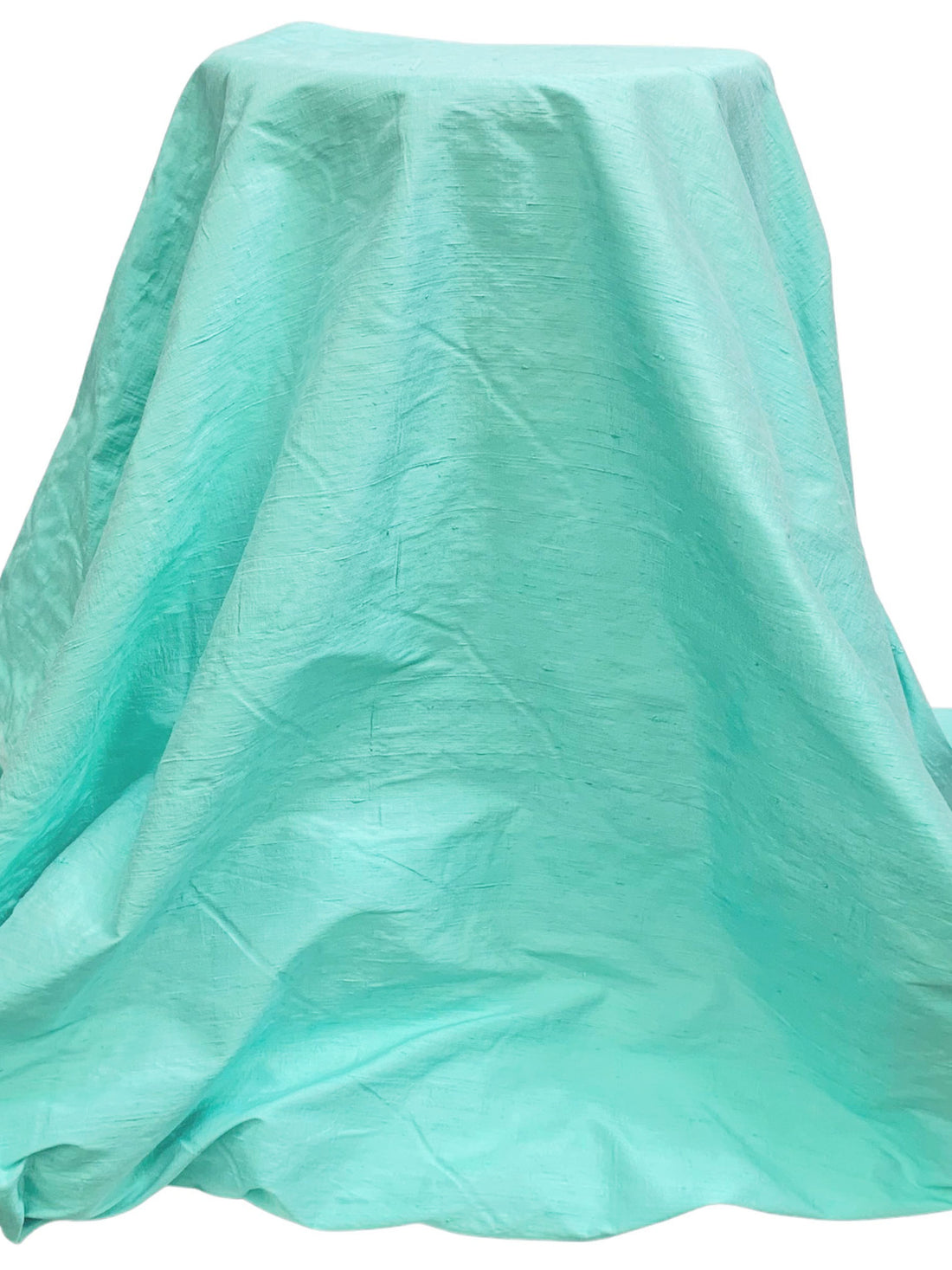 Pale Turquoise 100% Silk Dupioni - NY Designer - 46W