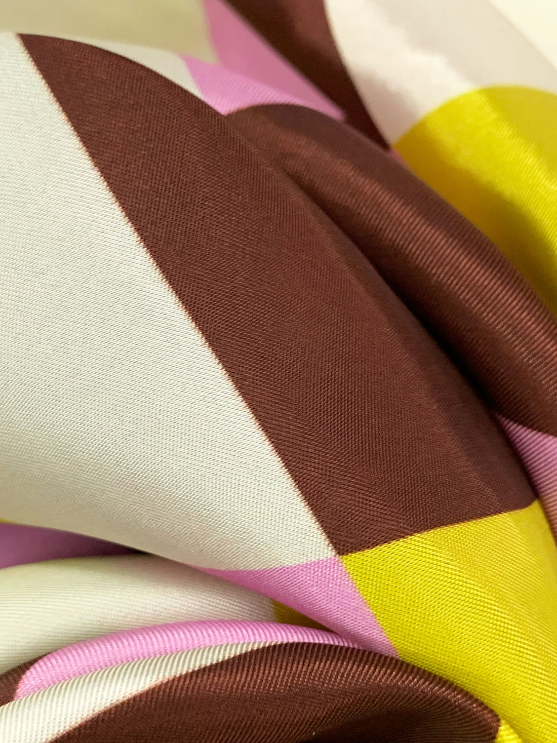 Mahogany/Pastel Magenta/Margarine 100% Rayon Check Stripe Twill Woven - NY Designer - 54W