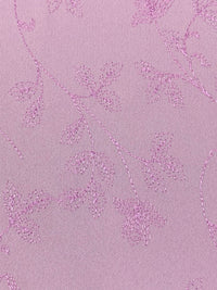 Pink Lavender Polyester/Lycra Embroidered Floral Branches Crepe Suiting - Nicole Miller - 40W