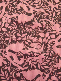 Peach Burst/Royal Brown Cotton/Lycra Woodland Print Stretch Corduroy 51W