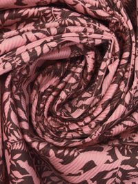 Peach Burst/Royal Brown Cotton/Lycra Woodland Print Stretch Corduroy 51W