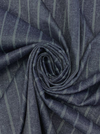 Dusty Navy/Bright Gray Polyester/Rayon/Lycra Vertical Stripe Ponte Knit - Imported From Italy By NY Designer - 60W