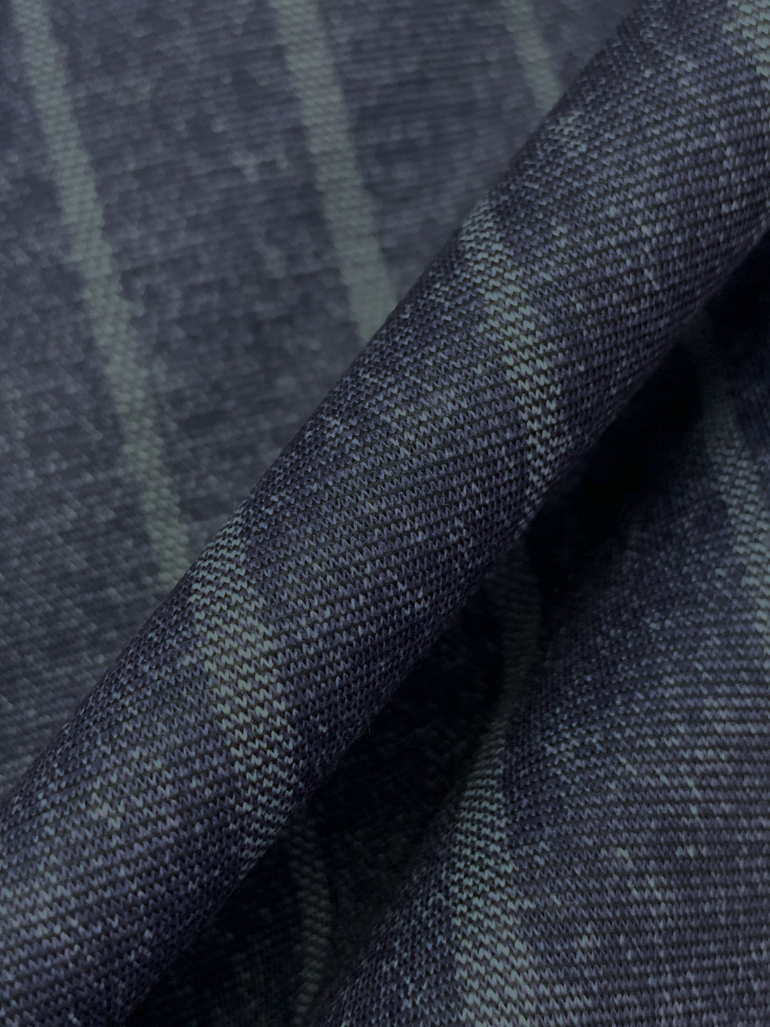 Dusty Navy/Bright Gray Polyester/Rayon/Lycra Vertical Stripe Ponte Knit - Imported From Italy By NY Designer - 60W