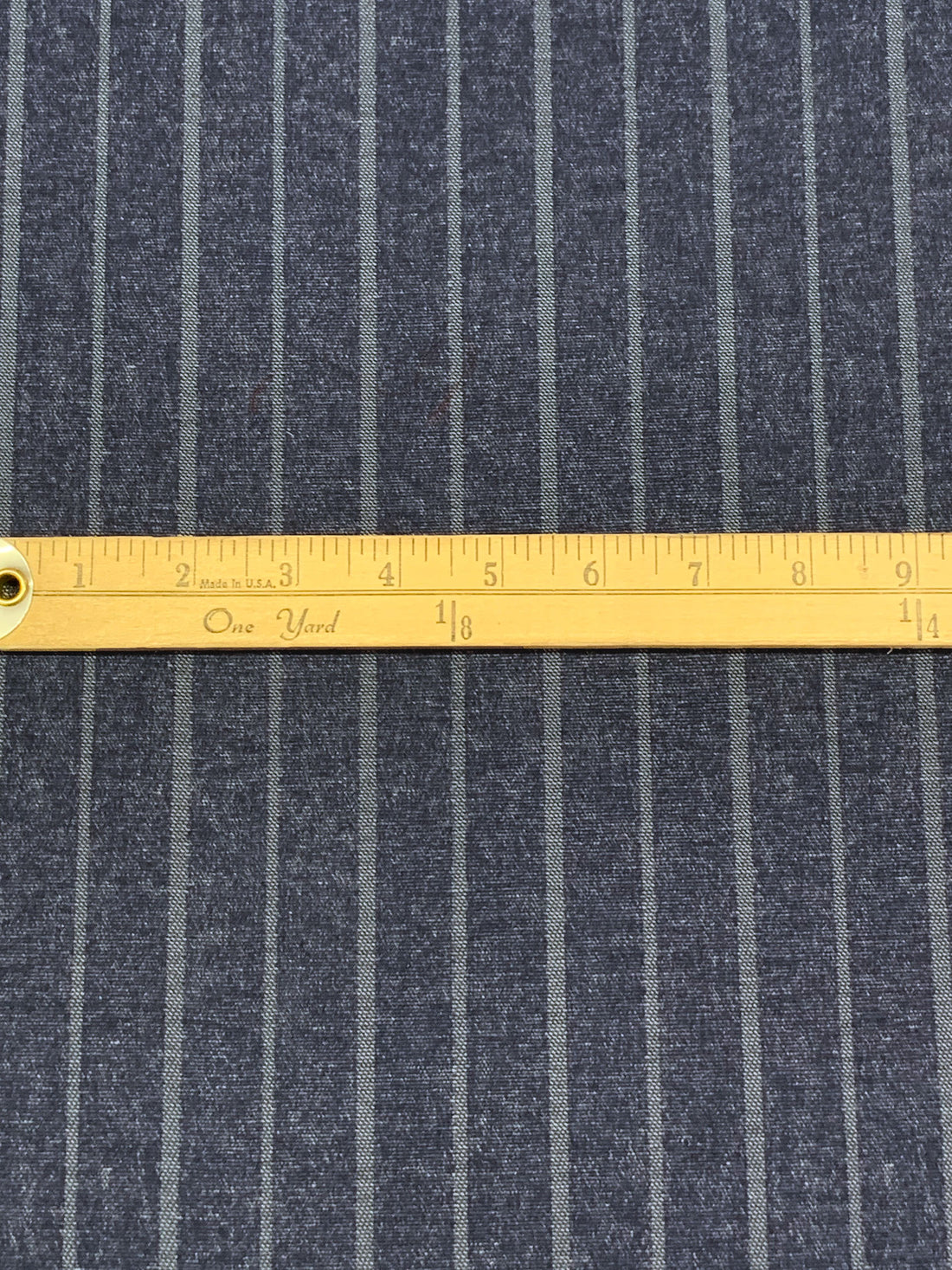 Dusty Navy/Bright Gray Polyester/Rayon/Lycra Vertical Stripe Ponte Knit - Imported From Italy By NY Designer - 60W