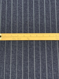 Dusty Navy/Bright Gray Polyester/Rayon/Lycra Vertical Stripe Ponte Knit - Imported From Italy By NY Designer - 60W