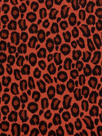 Medium Vermilion/Black/Rustic Brick Polyester/Lycra Animal Print Moleskin Stretch Suiting - NY Designer - 44W