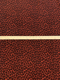 Medium Vermilion/Black/Rustic Brick Polyester/Lycra Animal Print Moleskin Stretch Suiting - NY Designer - 44W