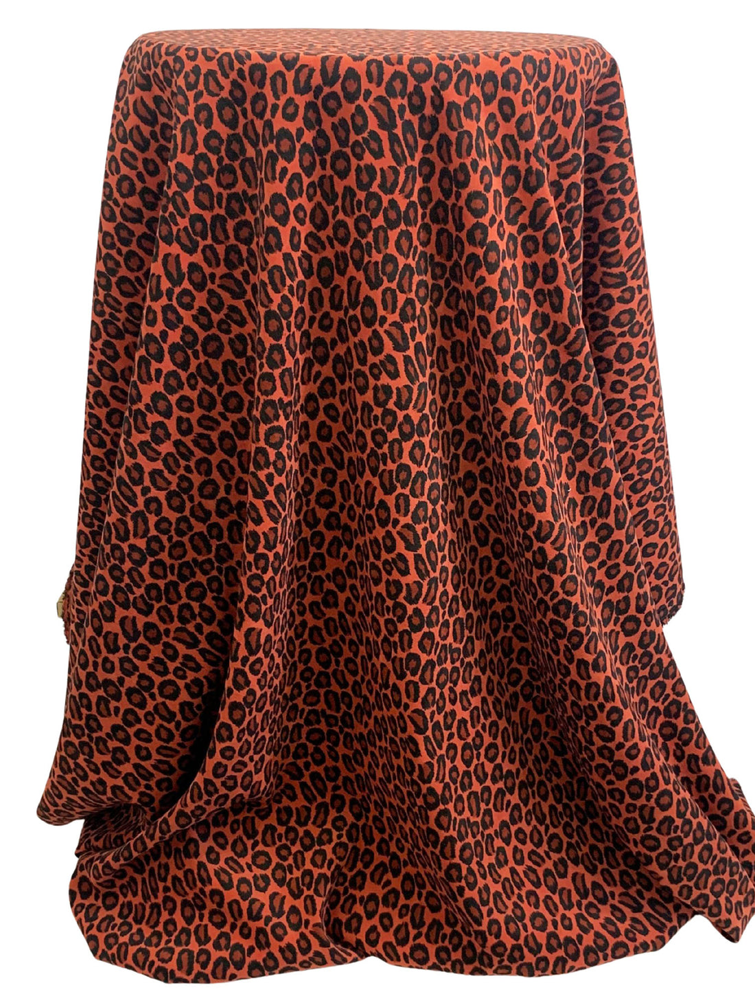 Medium Vermilion/Black/Rustic Brick Polyester/Lycra Animal Print Moleskin Stretch Suiting - NY Designer - 44W