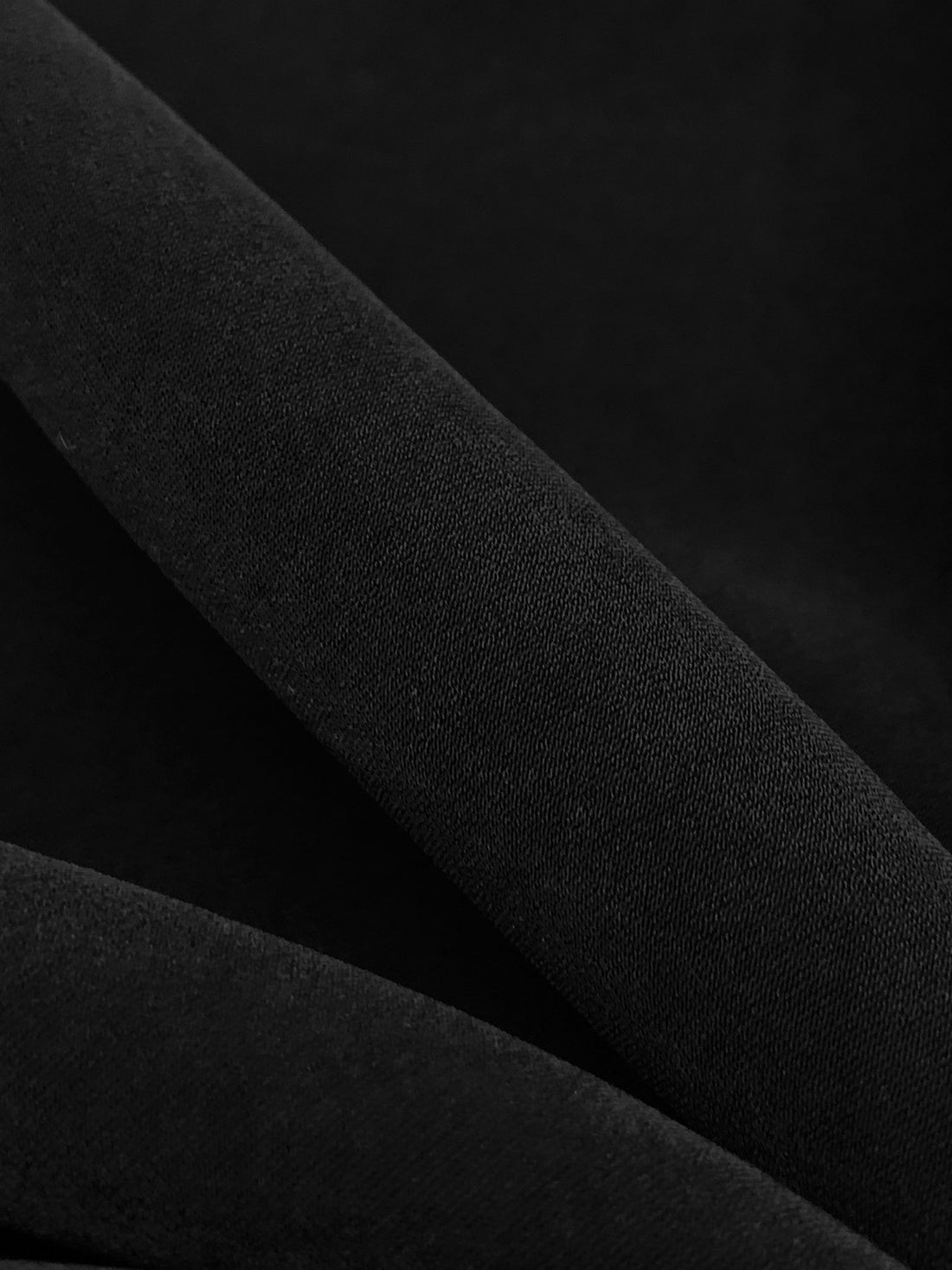 Rich Black Polyester/Lycra Drapey Stretch Suiting - Imported From Japan By NY Designer - 45W