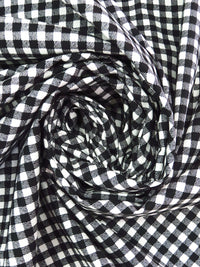 Black/White 100% Cotton Gingham Print Fine Twill Bottom Weight Woven - NY Designer - 58W