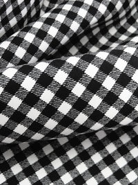 Black/White 100% Cotton Gingham Print Fine Twill Bottom Weight Woven - NY Designer - 58W