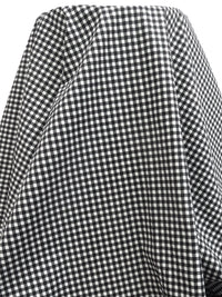 Black/White 100% Cotton Gingham Print Fine Twill Bottom Weight Woven - NY Designer - 58W