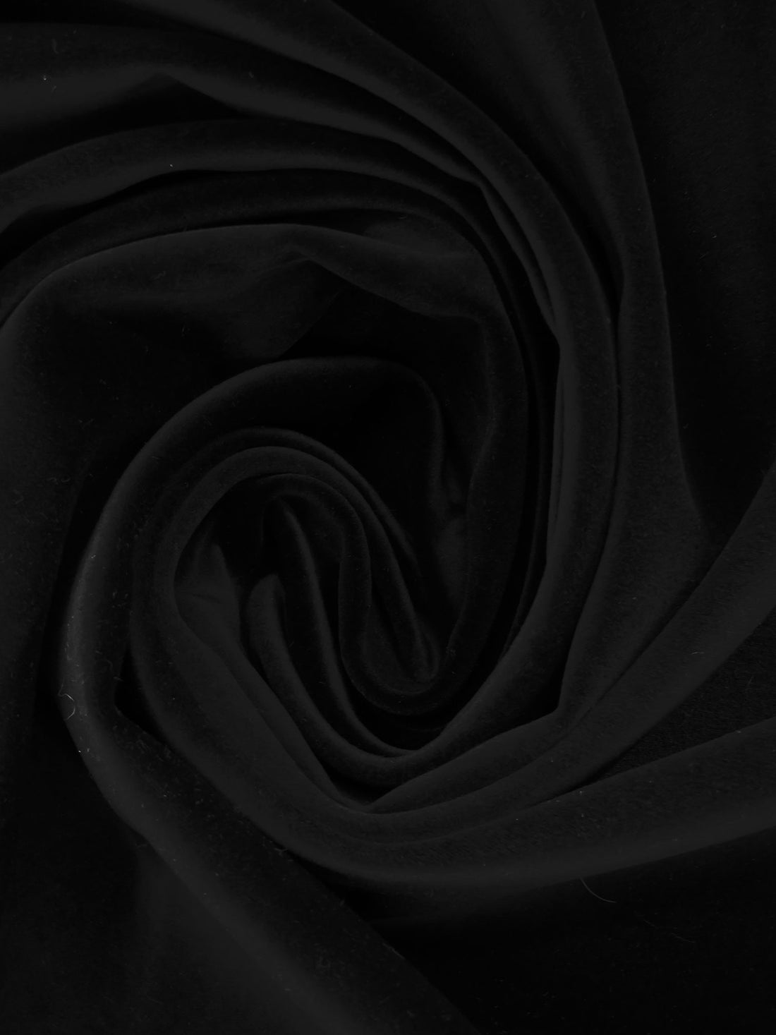 True Black Cotton/Polyester Velveteen - NY Designer Imported From Italy - 53W