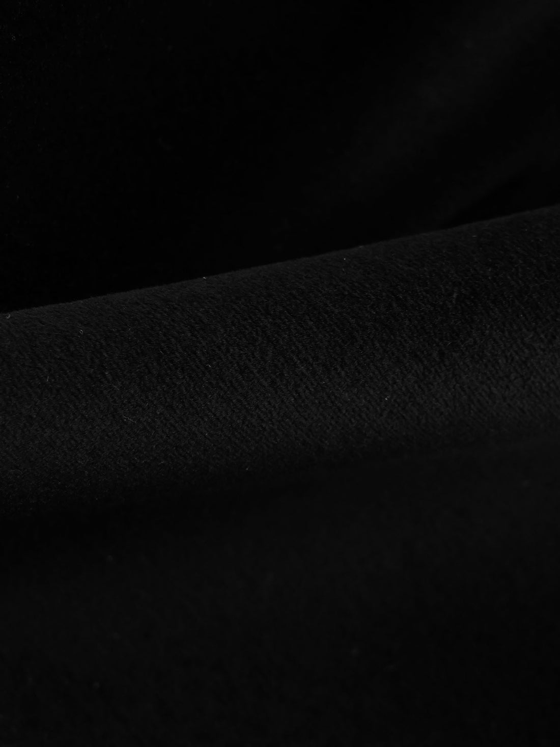 True Black Cotton/Polyester Velveteen - NY Designer Imported From Italy - 53W