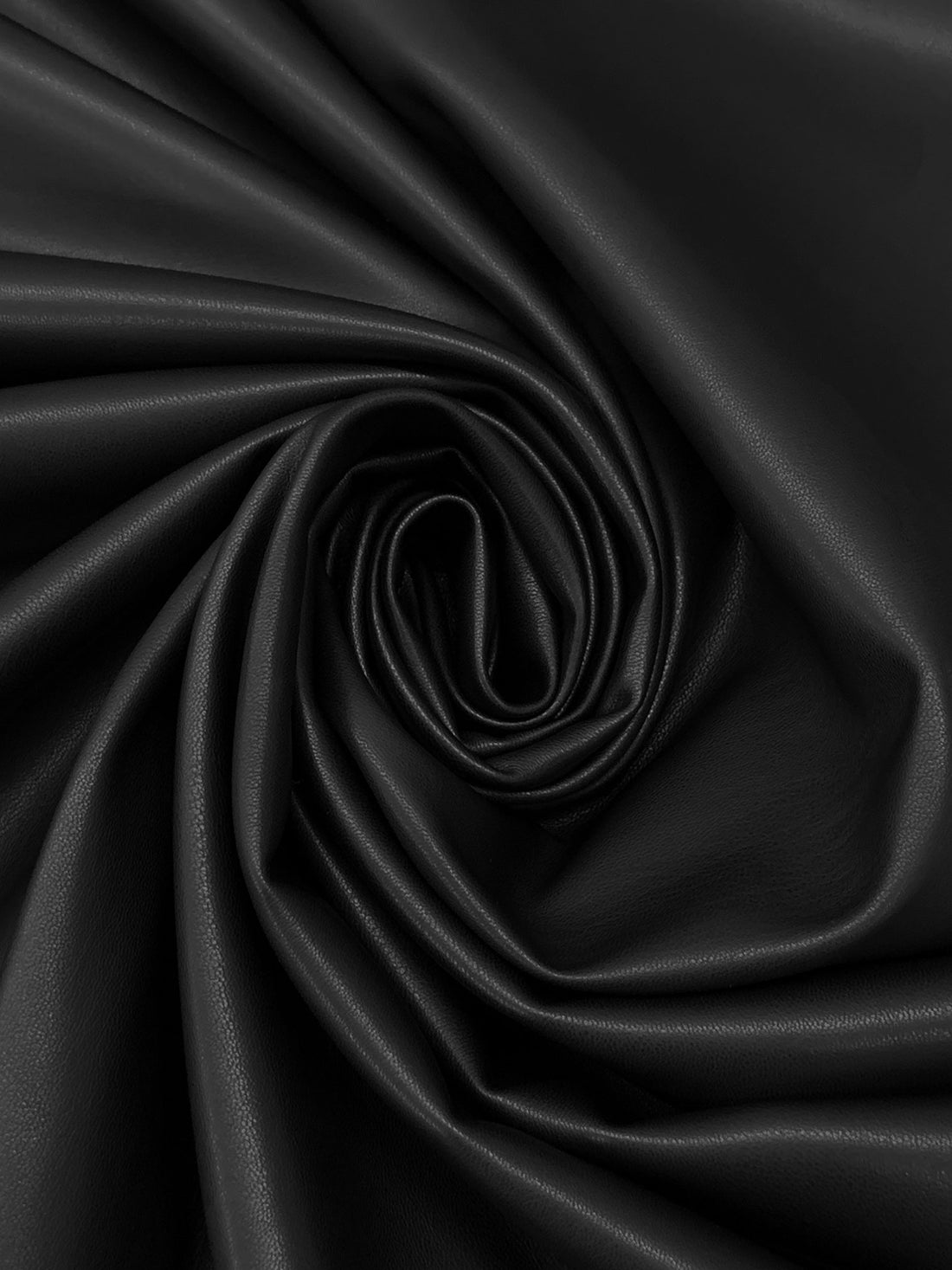 Jet Black Polyurethane/Lycra Suede-Back Stretch Faux Leather Knit - NY Designer - 56W