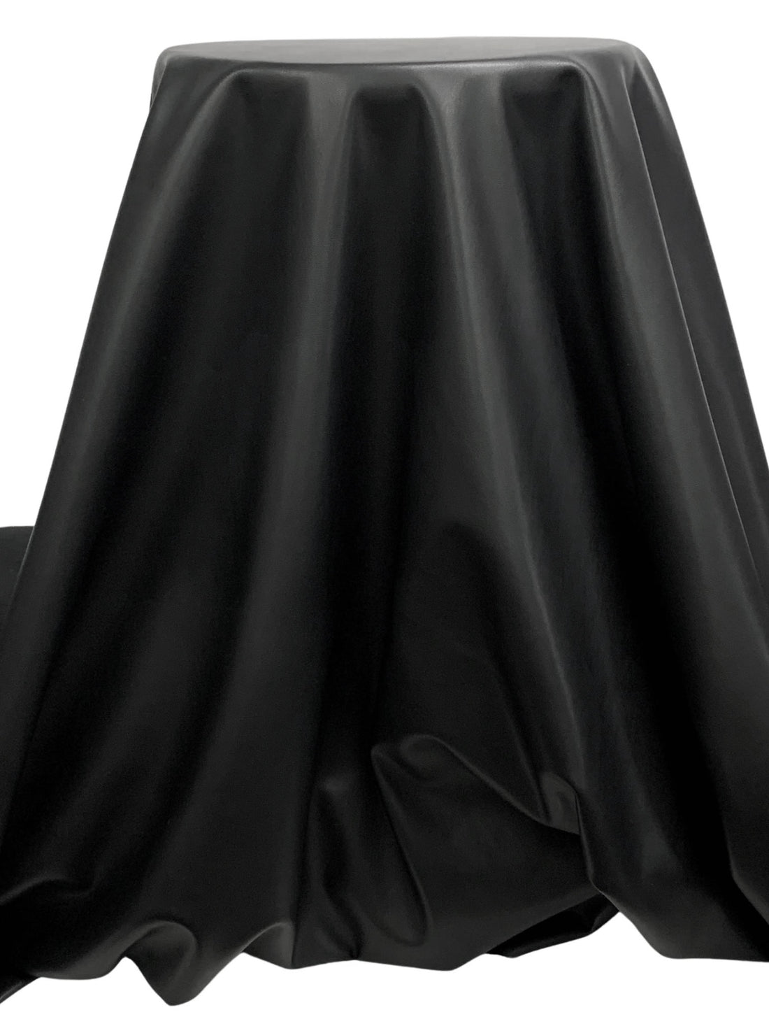 Jet Black Polyurethane/Lycra Suede-Back Stretch Faux Leather Knit - NY Designer - 56W