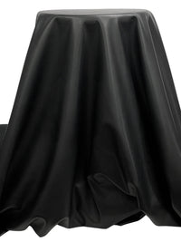 Jet Black Polyurethane/Lycra Suede-Back Stretch Faux Leather Knit - NY Designer - 56W