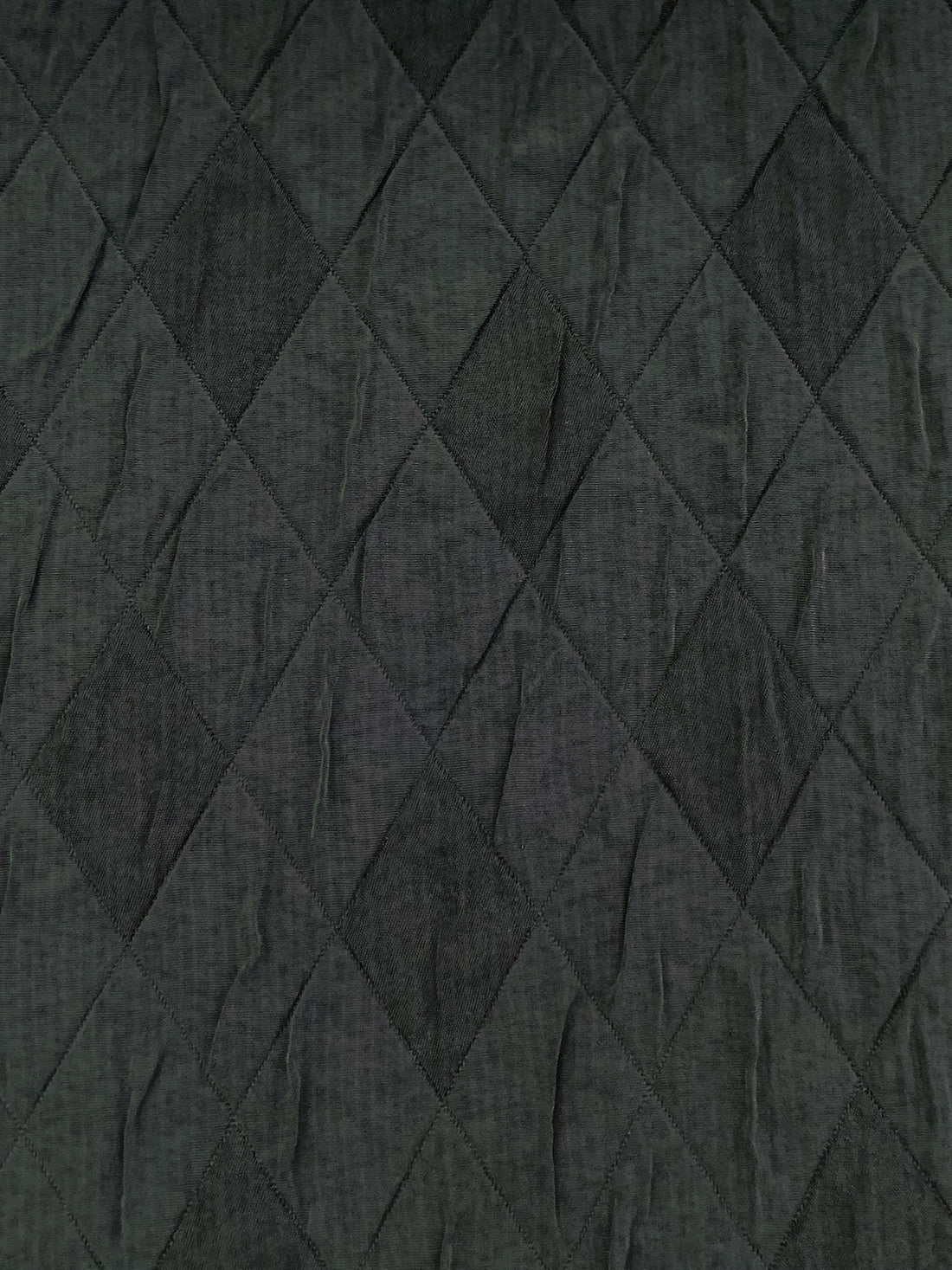 Graphite Gray 100% Polyester Diamond Quilted-Look Suiting - NY Designer - 43W