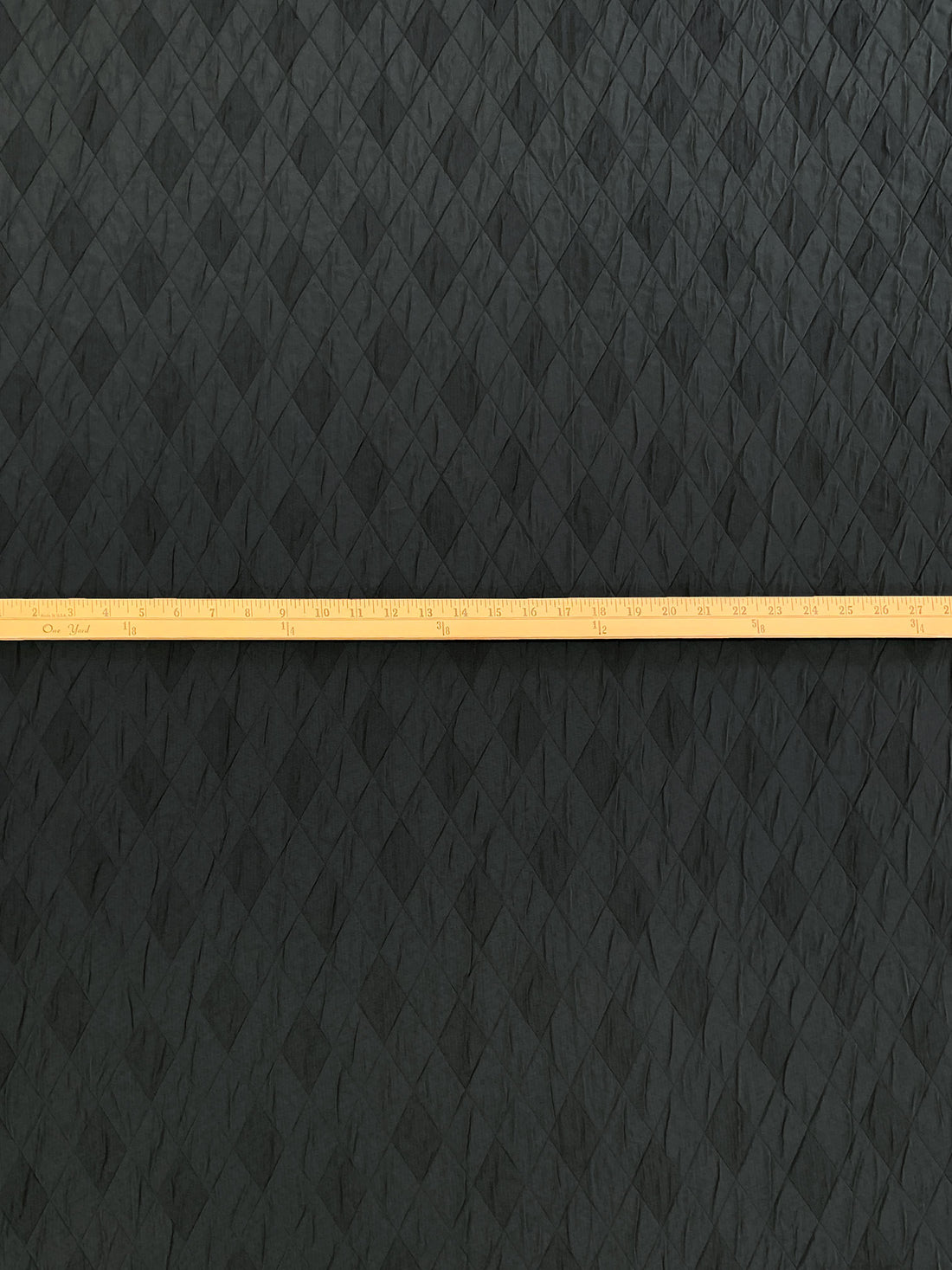 Graphite Gray 100% Polyester Diamond Quilted-Look Suiting - NY Designer - 43W