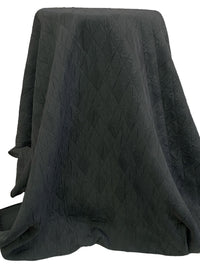Graphite Gray 100% Polyester Diamond Quilted-Look Suiting - NY Designer - 43W