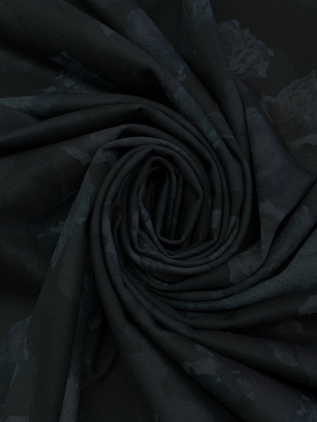 Black/Dusty Blueberry/Charcoal/Light Gray Polyester/Lycra Shadow Floral Print Ponte Knit 59W