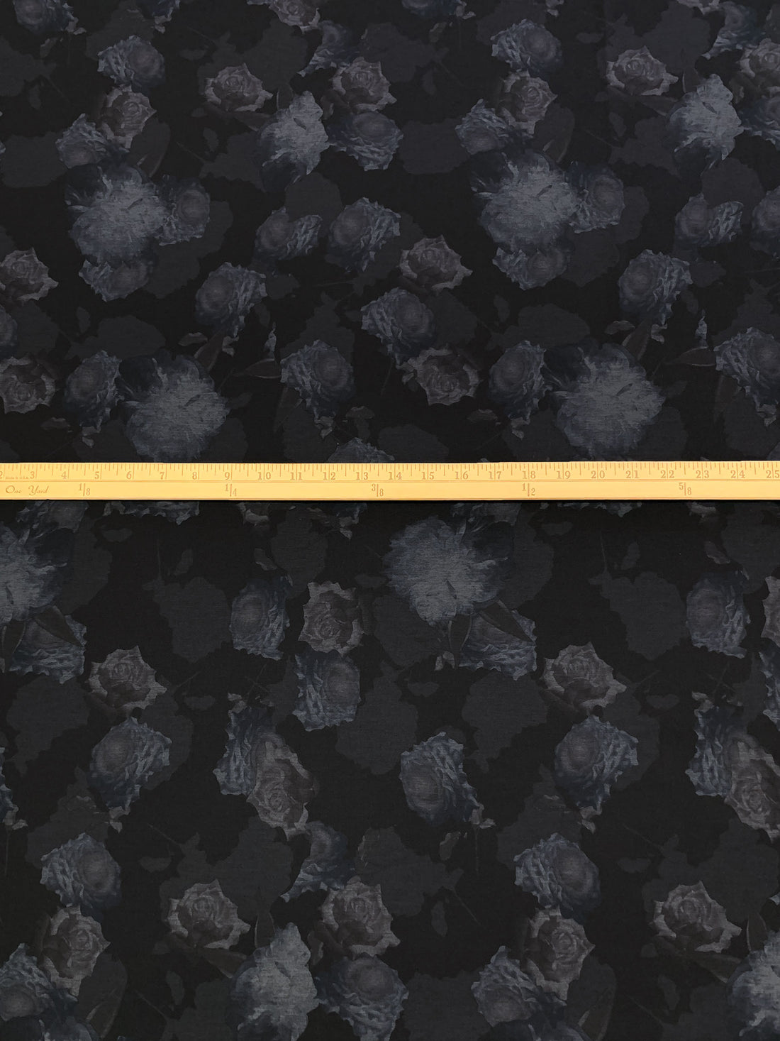 Black/Dusty Blueberry/Charcoal/Light Gray Polyester/Lycra Shadow Floral Print Ponte Knit 59W