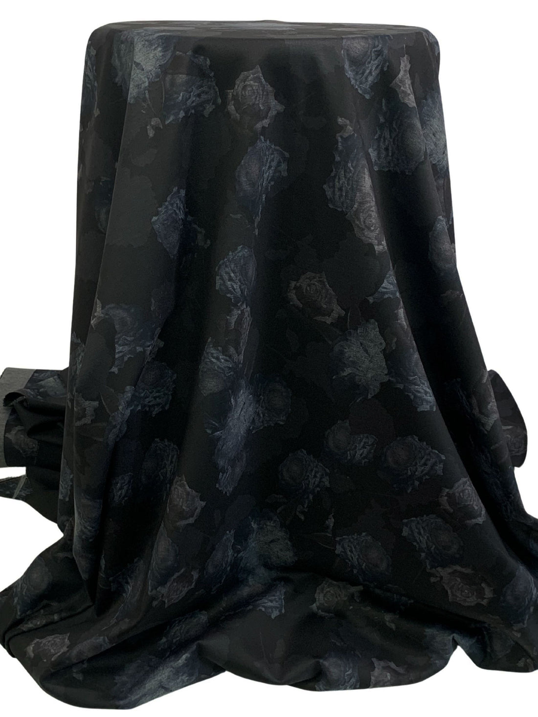 Black/Dusty Blueberry/Charcoal/Light Gray Polyester/Lycra Shadow Floral Print Ponte Knit 59W