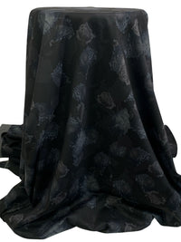 Black/Dusty Blueberry/Charcoal/Light Gray Polyester/Lycra Shadow Floral Print Ponte Knit 59W
