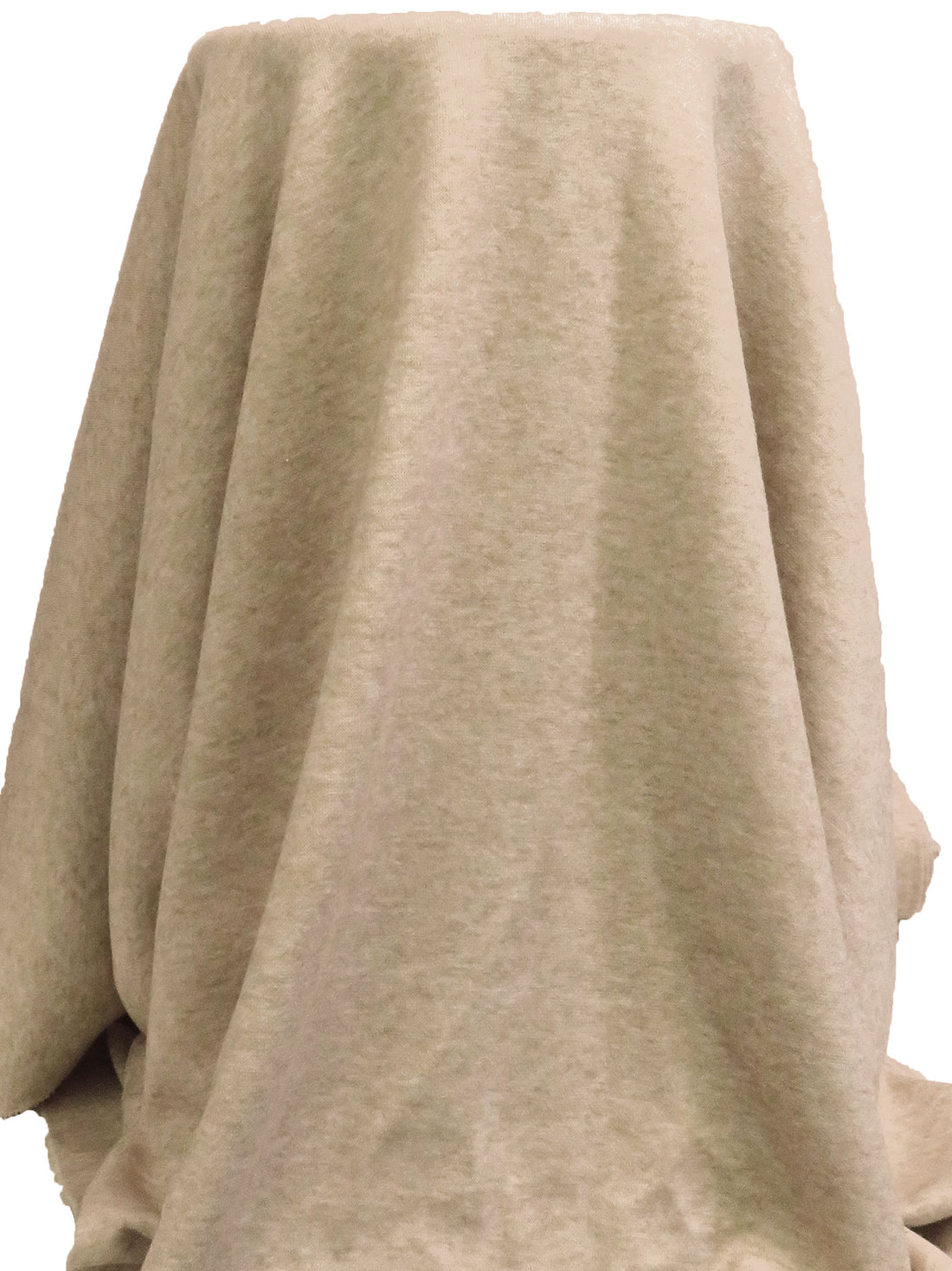 Oatmeal Polyester/Rayon/Lycra Heathered Interlock Sweater Knit - Imported From Italy By NY Designer - 60W