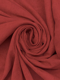 Medium Carmine 100% Polyester Satin-Back Faux Suede - NY Designer - 52W