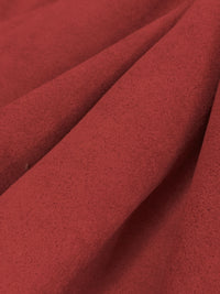 Medium Carmine 100% Polyester Satin-Back Faux Suede - NY Designer - 52W