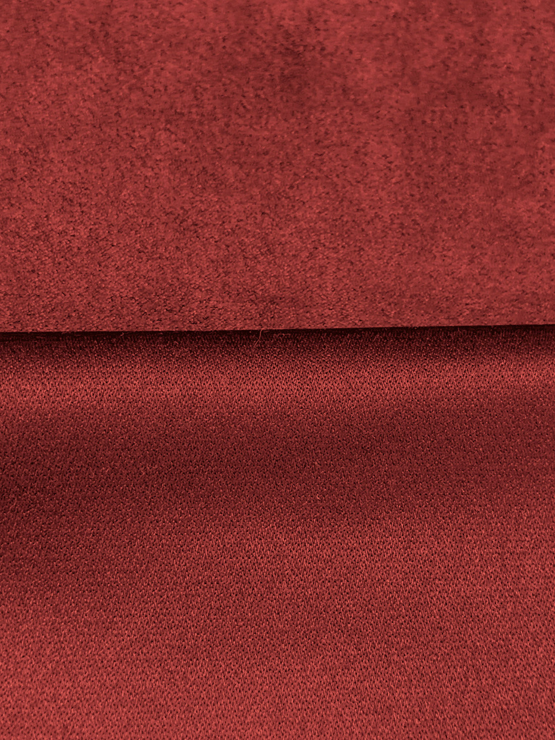 Medium Carmine 100% Polyester Satin-Back Faux Suede - NY Designer - 52W