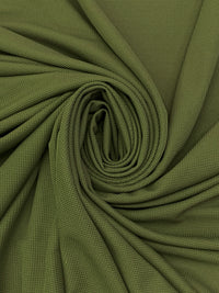 Dark Olive Green 100% Polyester Performance Grid Activewear Knit - Polartec - 56W