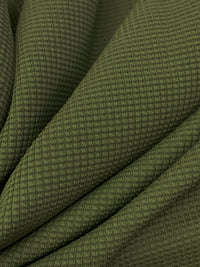 Dark Olive Green 100% Polyester Performance Grid Activewear Knit - Polartec - 56W