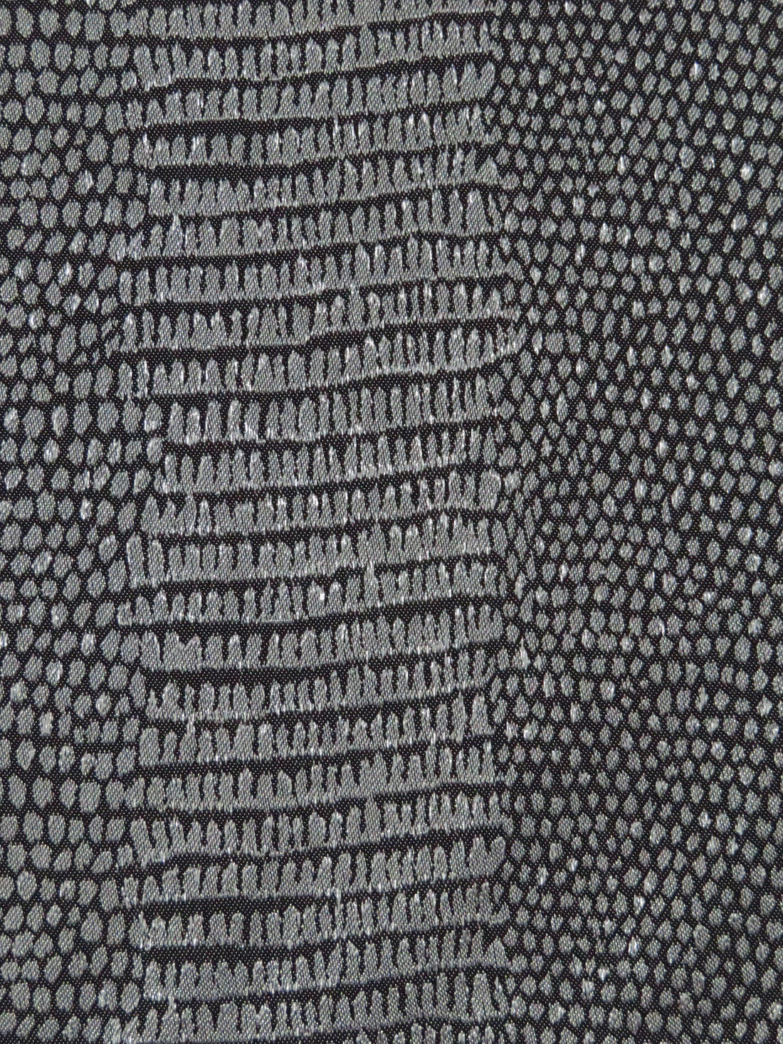 Silver/Dark Charcoal Polyester/Lycra Vertical Stripe Scales Weave Stretch Jacquard 45W