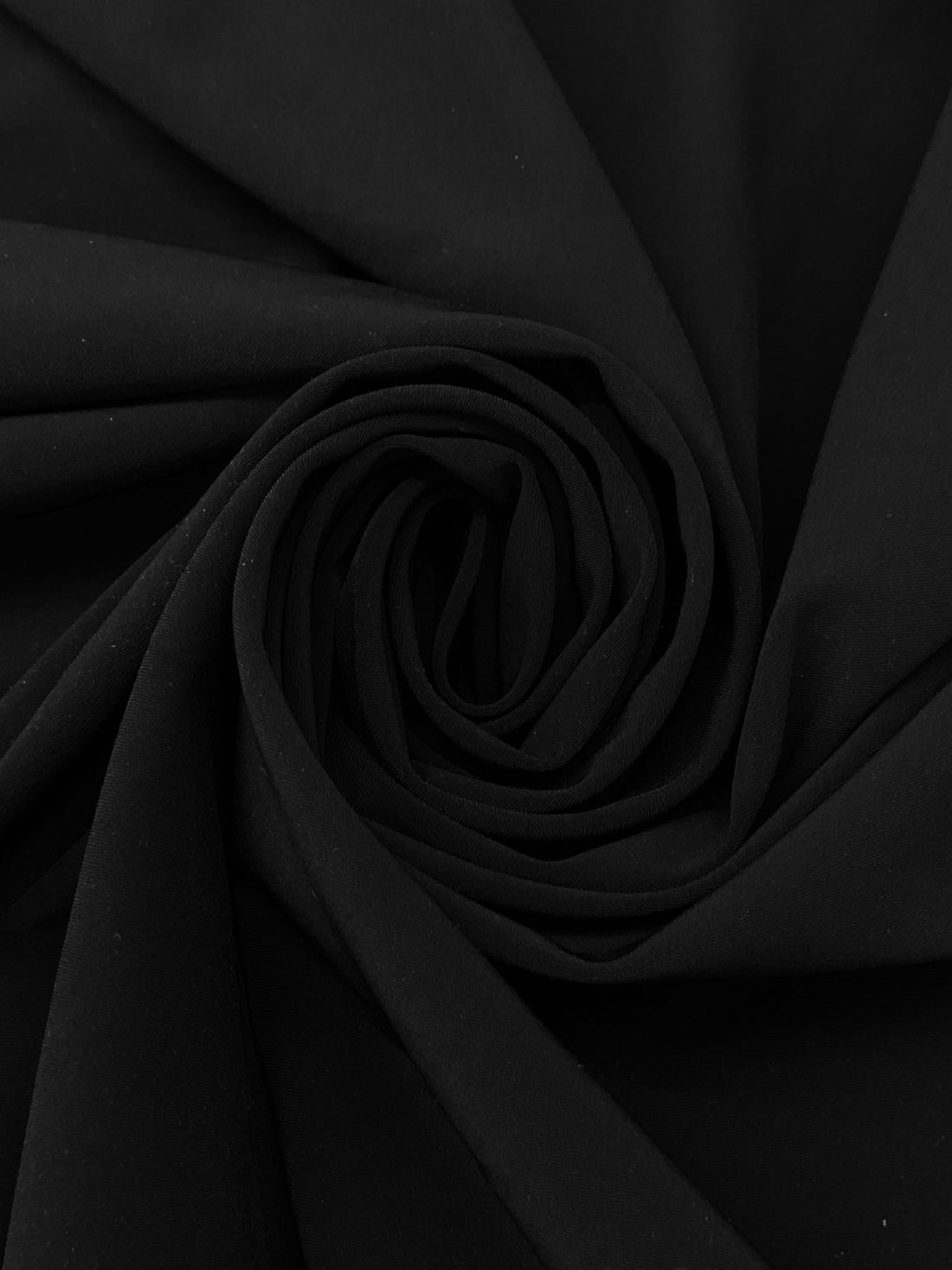 Jet Black Polyester/Lycra Stretch Twill Suiting - NY Designer - 58W