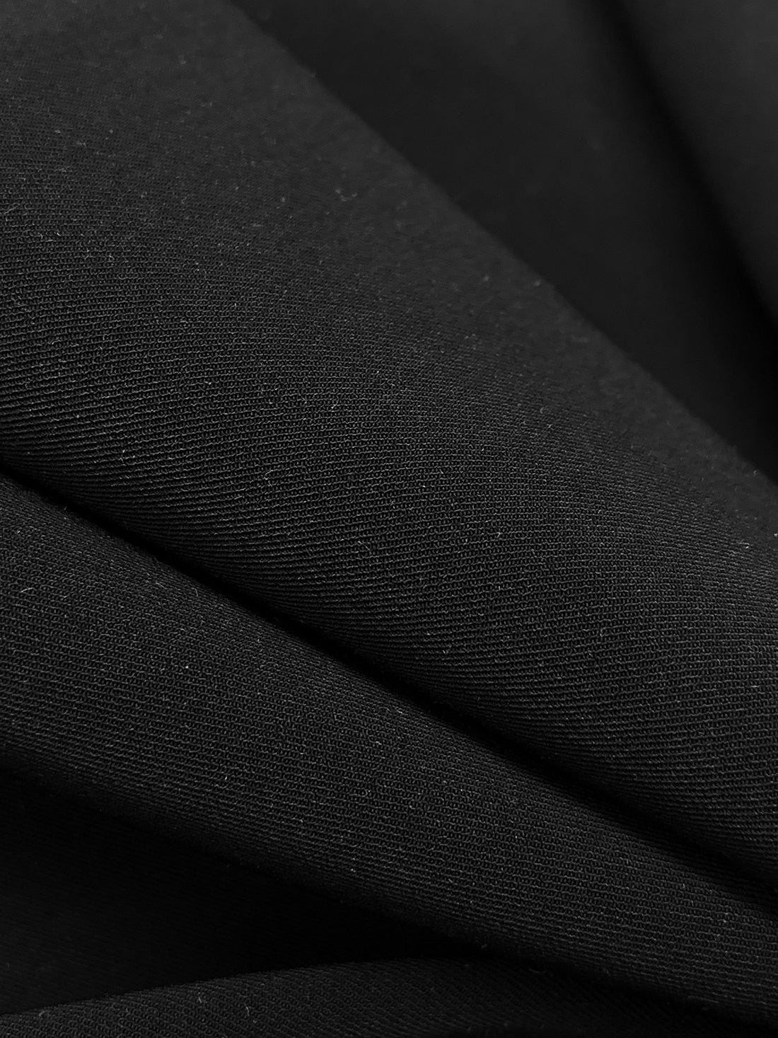 Jet Black Polyester/Lycra Stretch Twill Suiting - NY Designer - 58W