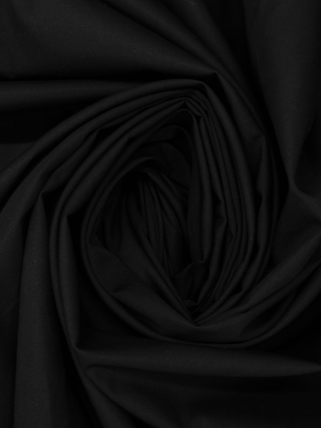 Matte Black 100% Cotton Poplin Shirting - NY Designer - 57W