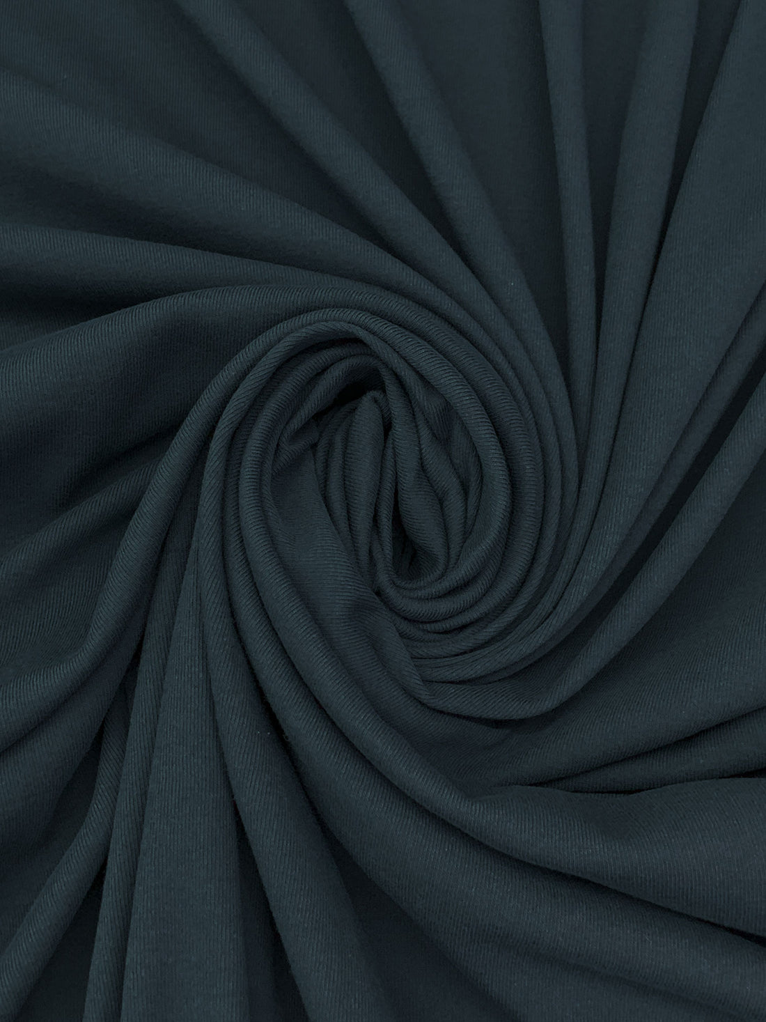 Dark Cadet Blue 100% Cotton Fine Rib Knit - Imported From Japan By NY Designer - 62W